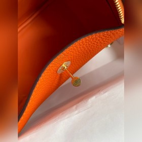 Мини Линди 19 см, оригинальная кожа TC [оранжевый] Золотая застеж
