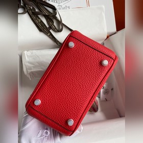 Мини Линди 19 см, оригинальная кожа TC [красный цвет флага] Сереб