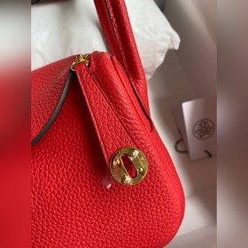 Мини Линди 19 см, оригинальная кожа TC [красный флаг] Золотая зас