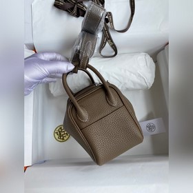 Мини Линди 19 см, оригинальная кожа TC [Слоновая кость] Серебряна