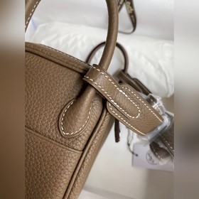 Мини Линди 19 см, оригинальная кожа TC [Слоновая кость] Серебряна