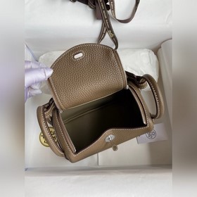 Мини Линди 19 см, оригинальная кожа TC [Слоновая кость] Серебряна