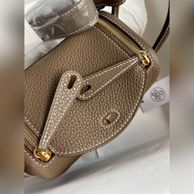 Мини Линди 19 см, оригинальная кожа TC [Слоновая кость] Золотая з