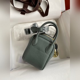 Мини Линди 19 см, оригинальная кожа TC [Абрикосовый зеленый] Золо
