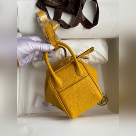 Мини Линди 19 см, оригинальная кожа TC, импортная, янтарно-желтог
