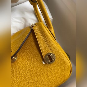 Мини Линди 19 см, оригинальная кожа TC, импортная, янтарно-желтог