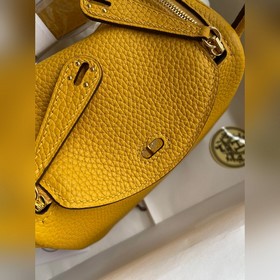 Мини Линди 19 см, оригинальная кожа TC, импортная, янтарно-желтог