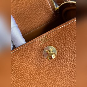 Мини Линди 19 см, оригинальная кожа TC, золотисто-коричневая, зол