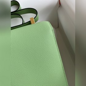 Канкан, большой, 24 см, импортный кожаный чехол, маслянисто-зелен