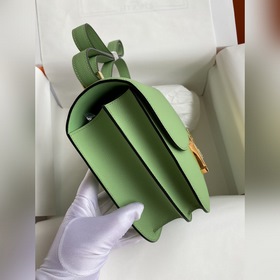 Канкан, большой, 24 см, импортный кожаный чехол, маслянисто-зелен
