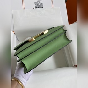 Канкан, большой, 24 см, импортный кожаный чехол, маслянисто-зелен