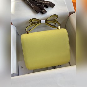 Канкан, большой, 24 см, импортная кожа Epsom, лимонно-желтый, зол