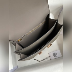 Канкан, большой, 24 см, импортная кожа Epsom, серый цвет, розово-
