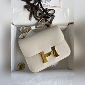 Канкан, большой, 24 см, импортная кожа Epsom, молочно-белый, золо