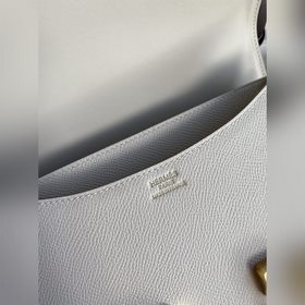 Канкан, большой, 24 см, импортная кожа Epsom, молочно-белый, золо