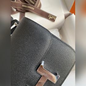 Корнет Kang 19 см, импортная кожа Epsom, черный, серебряная засте