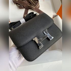 Корнет Kang 19 см, импортная кожа Epsom, черный, серебряная засте