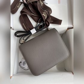 Корнет Kang 19 см, импортная кожа Epsom, цвет： серый, розетка из 