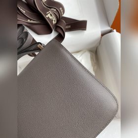 Корнет Kang 19 см, импортная кожа Epsom, цвет： серый, розетка из 