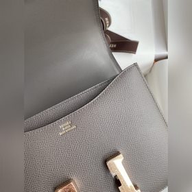 Корнет Kang 19 см, импортная кожа Epsom, цвет： серый, розетка из 
