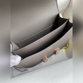 Корнет Kang 19 см, импортная кожа Epsom, цвет： серый, розетка из 