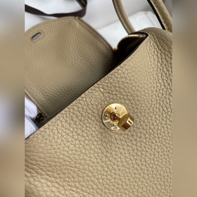 Мини Линди 19 см, оригинальная кожа TC [серый цвет] Золотая засте