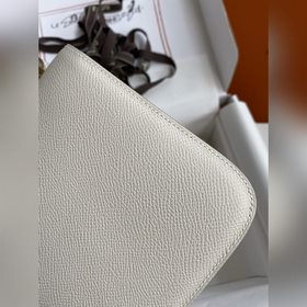 Корзина для мусора Kang, 19 см, импортная кожа Epsom, молочно-бел
