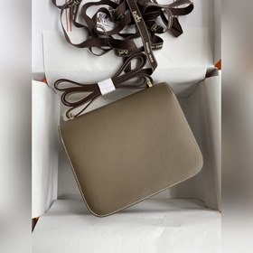 Корзина для мусора Kang 19 см, импортная кожа Epsom, серый цвет, 