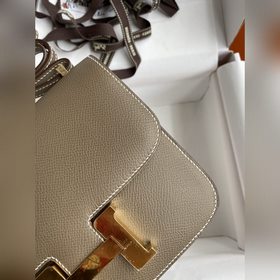 Корзина для мусора Kang 19 см, импортная кожа Epsom, серый цвет, 