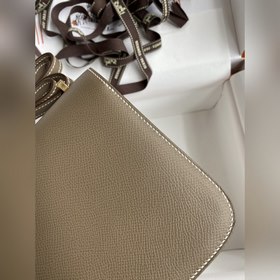 Корзина для мусора Kang 19 см, импортная кожа Epsom, серый цвет, 
