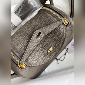 Мини Линди 19 см, оригинальная кожа TC [серый цвет] Золотая засте