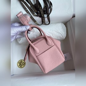 Мини Линди 19 см, оригинальная кожа TC [3q розовый] Серебряная за