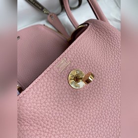 Мини Линди 19 см, оригинальная кожа TC [3q розовый] Серебряная за