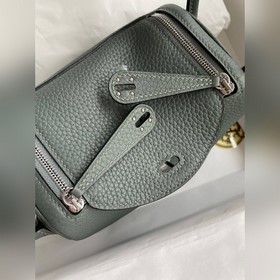 Мини Линди 19 см, оригинальная кожа TC [Абрикосовый] Серебряная з