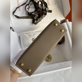 Вторая генерация Mini Kelly 19 см, импортная кожа Epsom, серый цв