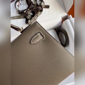Вторая генерация Mini Kelly 19 см, импортная кожа Epsom, серый цв