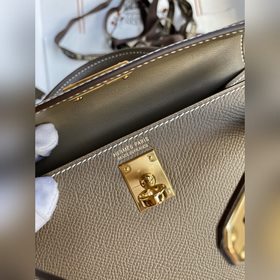 Вторая генерация Mini Kelly 19 см, импортная кожа Epsom, серый цв