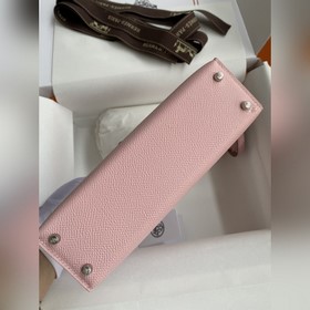 Mini Kelly второго поколения, 19 см, импортная кожа Epsom, 3Q роз