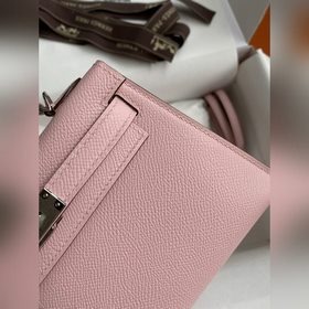 Mini Kelly второго поколения, 19 см, импортная кожа Epsom, 3Q роз