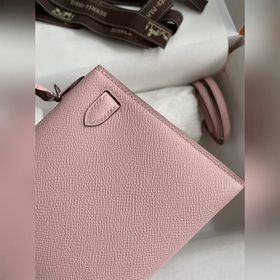 Mini Kelly второго поколения, 19 см, импортная кожа Epsom, 3Q роз