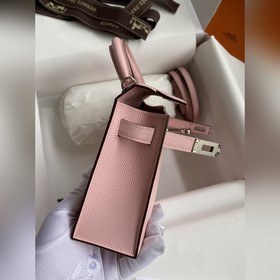 Mini Kelly второго поколения, 19 см, импортная кожа Epsom, 3Q роз