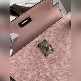 Mini Kelly второго поколения, 19 см, импортная кожа Epsom, 3Q роз