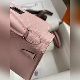 Mini Kelly второго поколения, 19 см, импортная кожа Epsom, 3Q роз