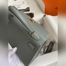В наличии： Mini Kelly второго поколения, 19 см, импортная кожа E