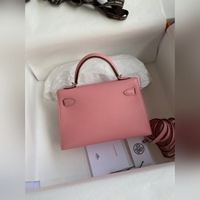 Mini Kelly второго поколения, 19 см, импортная кожа Epsom, молочн