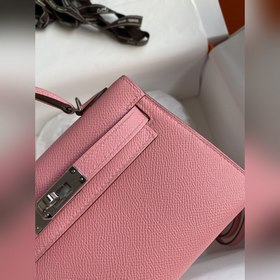Mini Kelly второго поколения, 19 см, импортная кожа Epsom, молочн