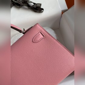 Mini Kelly второго поколения, 19 см, импортная кожа Epsom, молочн