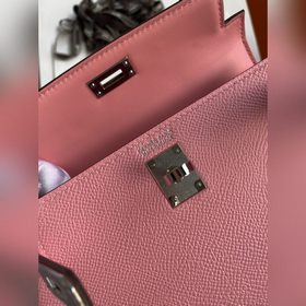 Mini Kelly второго поколения, 19 см, импортная кожа Epsom, молочн