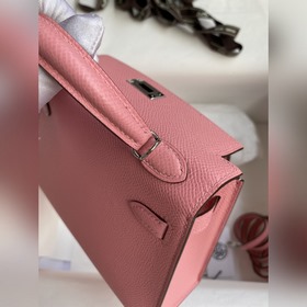 Mini Kelly второго поколения, 19 см, импортная кожа Epsom, молочн