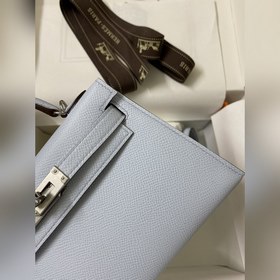 Mini Kelly второго поколения, 19 см, импортная кожа Epsom, туманн
